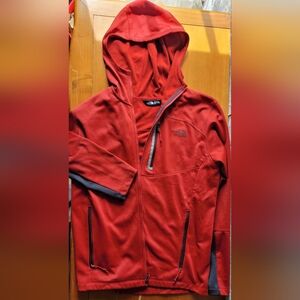 North Face Zip-Up Jacket w/ Hood, Red, Size Large